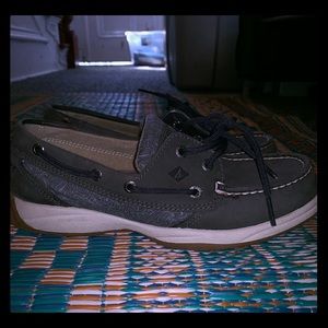 Gray with paisley design Sperrys